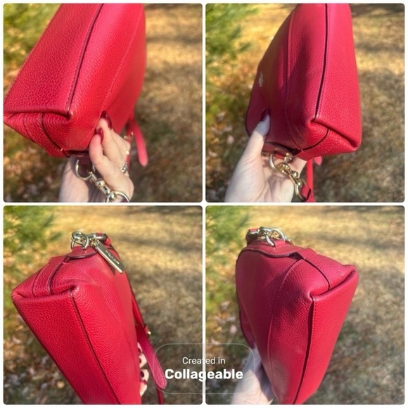 Coach Bright Cardinal Leather Dome Crossbody Bag - Picture 11 of 14